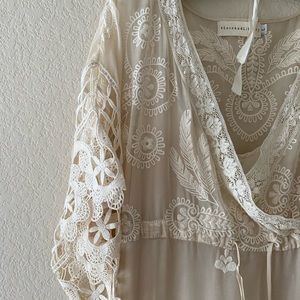 Ivory lace Johnny Was dress